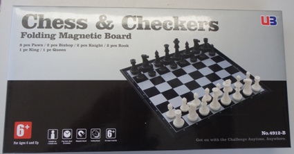 This is the product image for Magnetic Chess/Checkers Large. Detail: TRAVELLING. Product ID: TCS3.
 
				Price: $29.95.