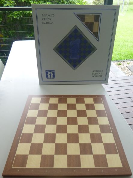 chess board mahogany with coordinates