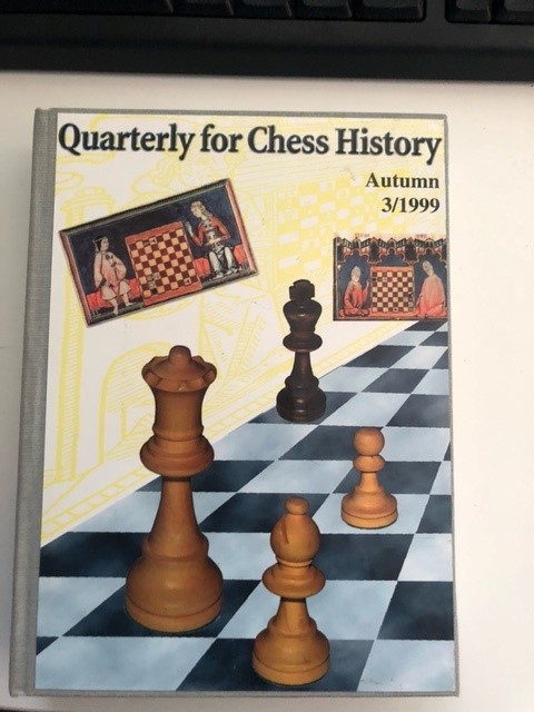 This is the product image for Quarterly for Chess History Autumn 3/1999. Detail: Fiala, V. Product ID: 9900000001.
 
				Price: $19.95.