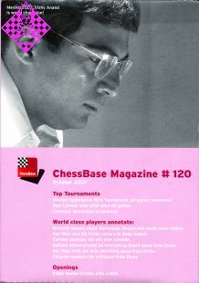 This is the product image for ChessBase Magazine 120 DVD. Detail: CHESSBASE MAGS. Product ID: CBM120.
 
				Price: $9.95.