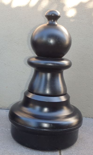 This is the product image for Large Giant Pawn Black. Detail: SPARES. Product ID: GCHESSPB.
 
				Price: $35.00.