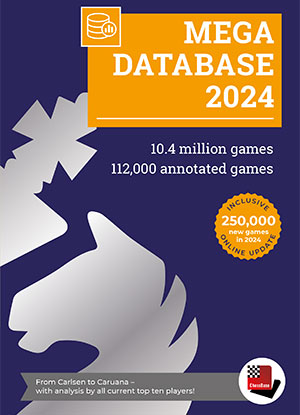 This is the product image for Mega Database 224. Detail: CHESSBASE. Product ID: Mega24DVD.
 
				Price: $199.99.