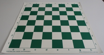 This is the product image for Chess Board - Green Vinyl. Detail: CHESS BOARD- VINYL. Product ID: PCB4green.
 
				Price: $7.50.