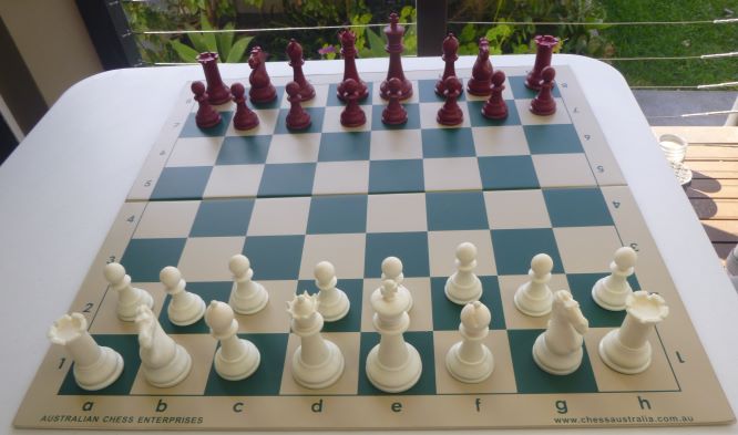This is the product image for Chess Pieces-  Red & White. Detail: PLASTIC PIECES. Product ID: PCP1R.
 
				Price: $19.95.